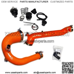 Orange Polaris RZR Turbo R XP PRO Silicone Charge Tube Kit & Blow Off Valve