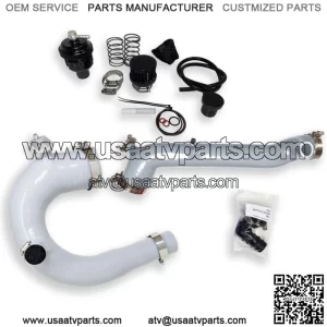 GRAY Polaris RZR Turbo R & PRO XP Silicone Charge Tube Kit & Blow Off Valve