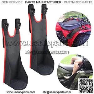 ATV Rear Passenger Foot Rest,Universal Adjustable Foldable Wear-resistant Motorcycle Rear Foot Pegs Compatible With Sportsman Rancher Griz, Nonslip Foot Support Pads (Red Piping)