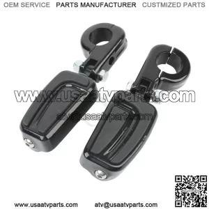 1 1/4" Highway  Highway Bar Footpegs Fit For Harley Touring Yamaha Black (For: Harley-Davidson)