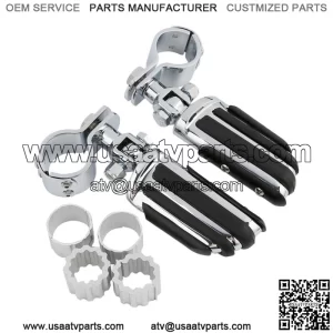 Adjustable Foot Pegs Footrest w/ Clamps Fit For Harley Touring Road King Glide (For: Harley-Davidson)