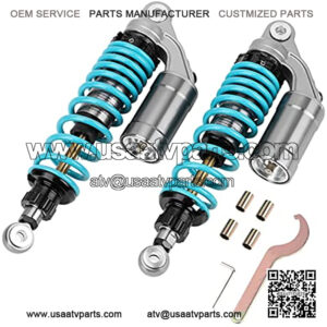 Universal 320mm Motorcycle Air Shock Absorbers Rear Suspension Compatible with Gokart Honda ATV CB 12.5 Inch 2PCS Blue