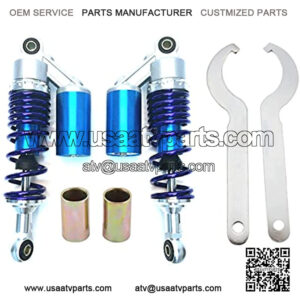 NHPJ one Pair 320mm Universal Motorcycle Rear Air Shock Absorbers for most 150cc~750cc Sport bikes / ATV Go Kart Quad Dirt Sport Bikes blue&silver)