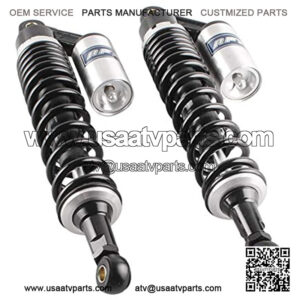 15 3/4" 400mm Air Shock Absorbers Universal Compatible with Kawasaki Suzuki Quad ATV YFZ 450 Banshee Black Silver, Rear Suspension