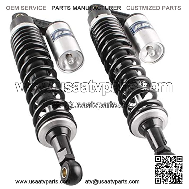 15 3/4" 400mm Air Shock Absorbers Universal Compatible with Kawasaki Suzuki Quad ATV YFZ 450 Banshee Black Silver, Rear Suspension