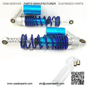 320mm A Pair Motorcycle Air Shock Absorbers Universal Fit For Suzuki Kawasaki ATV Go Kart Quad Dirt Sport Bikes (Silver Blue)