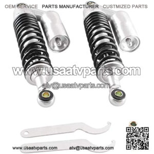 320mm A Pair Motorcycle Air Shock Absorbers Universal Fit For Suzuki Kawasaki ATV Go Kart Quad Dirt Sport Bikes (Silver Black)