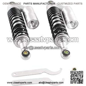Black&Silver Motorcycle Air Shock Absorbers Universal Fit for Honda Suzuki Kawasaki ATV Go Kart Quad Dirt Sport Bikes (280mm)