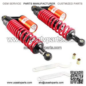 13.5inch 340mm Motorcycle Shock Absorbers Rear Suspension Universal for Honda Suzuki Kawasaki ATV Go Kart Quad Dirt Sport Bikes Red(A Pair)
