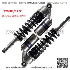 Pair 320mm 12.6" Motorcycle Air Shock Absorber Universal Fit For Honda Suzuki Kawasaki ATV Go Kart Quad Dirt Sport Bikes (320 Sliver and Black)