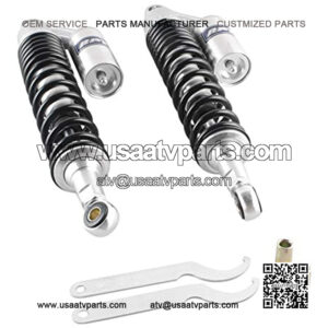 Universal 400mm 15.75" Eye To Eye Air Shock with Round End, Compatible with Honda Suzuki Kawasaki Dirt Bike Go Kart ATV Dual Sport Street Bike, Silver