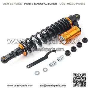 Three T 430MM 16.94" Motorcycle Air Shock Absorbers Rear Nitrogen Suspension Universal Adjustable Fits for Go Karts Scooter ATV Street Bike