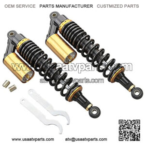 Pair 400mm Motorcycle ATV Shock Absorbers Universal Fit For Honda Suzuki Yamaha Kawasaki ATV Go Kart Quad Dirt Sport Bikes Black & Gold