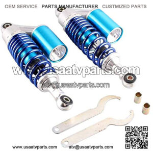 11 Inch 280mm Pair Motorcycle Shock Absorber Rear Suspension Universal Compatible for Honda Suzuki Yamaha Kawasaki ATV Go Kart Quad Dirt Sport Bikes Blue