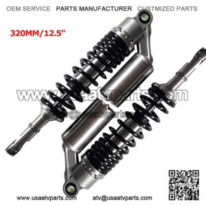 Pair 320mm 12.6" Motorcycle Air Shock Absorber Universal Fit For Honda Suzuki Yamaha Kawasaki ATV Go Kart Quad Dirt Sport Bikes (320 Sliver and Black)