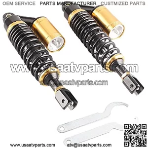 320mm 2Pcs Rear Motorcycle Shock Absorbers Suspension Eye to Clevis Universal for Kawasaki Honda Yamaha Suzuki Black & Gold