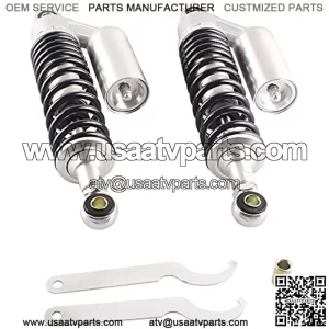 15.75" 400mm 2PCS Air Shock Absorbers Universal Compatible with Honda Yamaha Banshee Black Silver Rear Shock Absorbers