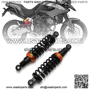 11" 280mm Motorcycle Universal Springs Suspension Adjustable Rear Shock Absorbers For Honda Kawasaki Suzuki Yamaha Aprilia Triumph Benelli Scooter (Black/Orange)