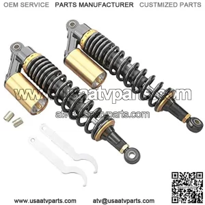 14.75 Inch 375mm 2PCS Universal Air Shock Absorbers Compatible with Honda Kawasaki Dirt Bike Gokart Moped Quad Rear Suspension