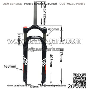 Mountain Bike Front Fork, Suspension Fork Snowmobile ATV Shock Absorber Hydraulic Front Fork 26 Inch 4.0 Fat Tires Off-Road Bicycle 135MM Front Fork