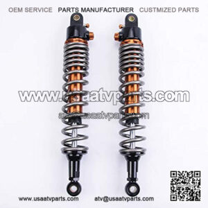 1 Pair Shock Absorbers 370mm 14.6 inches Round EnMotorcycle Replacement Universal for Scooter Atv Quad Dirt Sport Bike Go Kart Suzuki Kawasaki Yamaha Ducati Grey