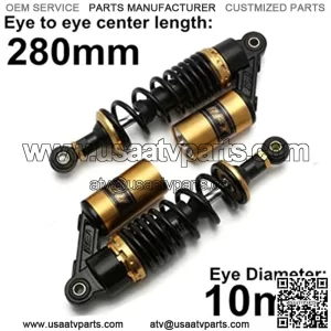 280mm 11 inch 7mm Spring Universal Motorbike Air Shock Absorber Rear Suspension ATV Quad Scooter Dirt Bike For CBR600 CBR400 CB500 YZF XC EXC XCF,+