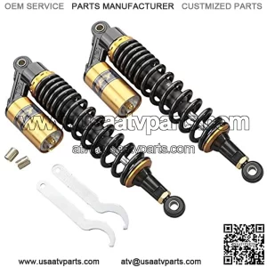 2pcs Adjustable 400mm Motorcycle Air Shock Absorbers Universal Fit for Honda Suzuki Yamaha Kawasaki ATV Go Kart Quad Dirt Sport Bikes