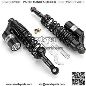 Motorcycle Shock Absorber Pair Universal 360mm 14" Motorcycle Rear Air Shock Absorbers Suspension fit for/Yamaha/Suzuki ATV Dirt Bike Motorcycle Shock Absorber (Color : Black)