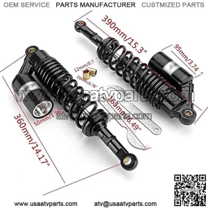 Motorcycle Air Shock Motorcycle Shock Absorber 360mm 14" Motorcycle Rear Air Shock Absorbers Suspension Fit for Yamaha/Suzuki ATV Dirt Bike Motorcycle Rear Shock (Color : Black)