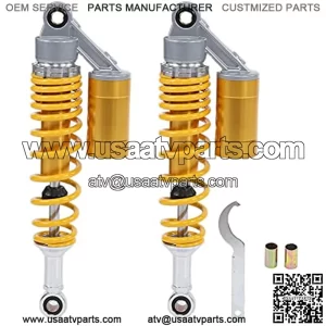 Motorcycle Rear Shock Absorbers Kit 1 Pair 340mm Rear Air Suspension Springs Universal for ATV SUV Scooter Motorbike(Yellow)