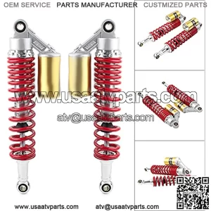 2 Pcs Adjustable 375mm Motorbike Air Shocks ATV Shock Absorber Suspension Universal For Honda CB, CRF, TRX