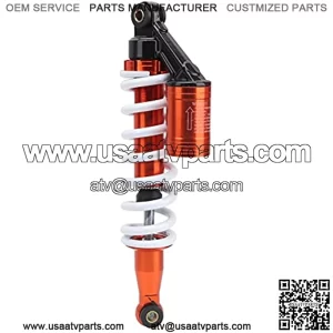 Coil Spring Rear Shocks, 13.8 Inch Adjustable Bright Orange Shock Absorber with Air Pocket, Universal High Strength Suspension Damper Spring Replacement for ATVs Off-Road Vehicles Karts