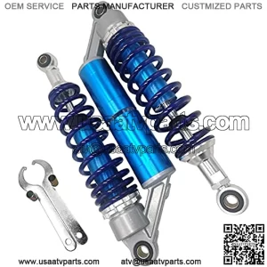 12.60in 320mm Universal Motorcycle Rear Air Shock Absorbers For Yamaha Kawasaki Honda Suzuki Pit Dirt Bike Quad ATV Go Kart (Blue&Silvery)