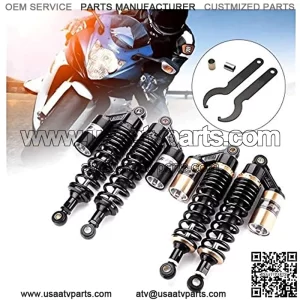 Motorcycle Suspension Strut Motorcycle Shocks Pair Universal 280/320/340/360/380mm Motorcycle Air Shock Absorbers Rear Suspension for ATV Scooter Dirt Pit Street Bike (Color : 280mm Black)