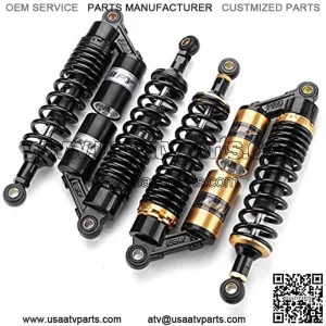 Motorcycle Shocks Pair Universal 280/320/340/360/380mm Motorcycle Air Shock Absorbers Rear Suspension for ATV Scooter Dirt Pit Street Bike Motorcycle Shock Absorber (Color : 340mm Gold)