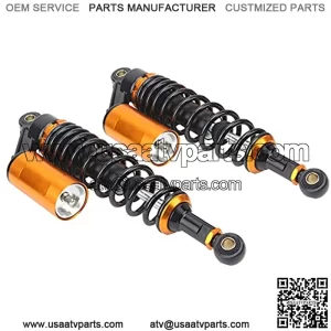 Front and Rear Complete Strut, 13.39 Inch CNC Machined Adjustable Pair of Shock Absorber with Air Pocket, Universal Suspensions Shock Spring Replacement for ATVs Karts Off-Road Vehicles