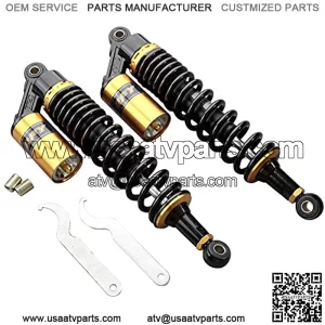 Universal 340mm Air Shock Absorber ATV Motorcycle Quad Suspension Shocks For Motorcycle, ATV, Quad, Dirt Bike, Go Kart, Black & Gold
