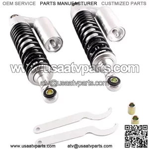 Pair 320mm Universal Motorcycle Rear Air Shock Absorbers for ATV Go Kart Quad Dirt Sport Bikes (black&bright)