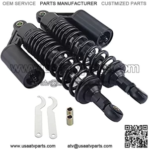 Pair 340mm Universal Motorcycle Rear Air Shock Absorbers for all ATV Go Kart Quad Dirt Sport Bikes-black
