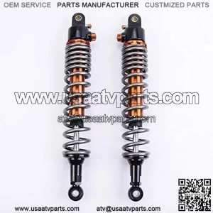 1 Pair Shock Absorbers 360mm 14.2 inches Round Ends Motorcycle Replacement Universal for Scooter Atv Quad Dirt Sport Bike Go Kart Suzuki Kawasaki Yamaha Grey