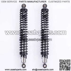 New Shock Absorbers 400mm 15.7 inches Round Ends Motorcycle Replacement Universal for Suzuki Kawasaki Yamaha Scooter Atv Quad Dirt Sport Bike Go Kart Black