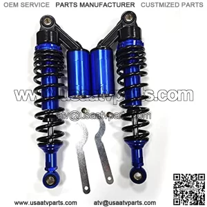 Forever universal 340mm Motorcycle Air Shocks Absorber Fit for ATV Go Kart Quad Dirt Sport Bikes(Blue/Black,1 Pair) (blue)