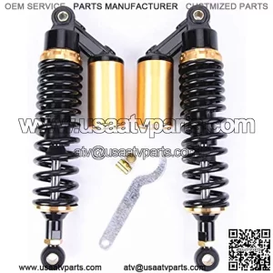 Motorcycle Air Shock Absorbers Universal Fit for Honda Suzuki Yamaha Kawasaki ATV Go Kart Quad Dirt Sport Bikes Golden (340mm)