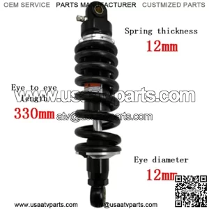 330mm 13 inch 12mm Spring Universal Motorbike Air Shock Absorber Rear Suspension ATV Quad Scooter Dirt Bike For 50cc 75cc 90cc 125cc 150cc 250cc 300cc