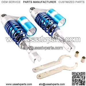11inch 280mm Pair Motorcycle Shock Absorber Eye to Clevis Rear Suspension Universal For Honda Suzuki Yamaha Kawasaki ATV Go Kart Quad Dirt Sport Bikes Blue (A pair)
