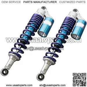 15inch 400mm Pair Motorcycle Shock Absorbers Rear Suspension Universal for Honda Suzuki Yamaha Kawasaki ATV Go Kart Quad Dirt Sport Bikes Blue (A pair)