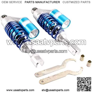 280mm Pair Rear Motorcycle Air Shock Absorbers Suspension Eye to Clevis Universal Compatible for Kawasaki Honda Yamaha Suzuki Blue
