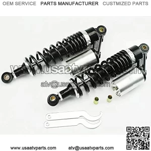 One Pair 320mm Universal Motorcycle Air Shock Absorbers ATV Go Kart Quad Dirt Sport Bikes (Black Silver)