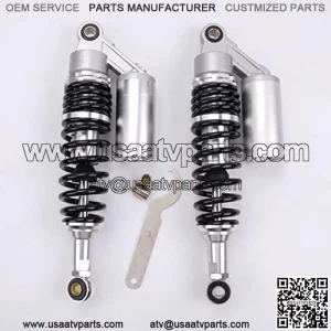 13 3/8" 340mm A Pair Air Shocks Absorber Compatible with Honda Yamaha Motorcycle ATV 2PC(Black/Silvery)