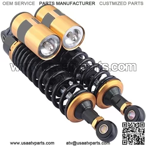 Universal 340mm 13.4" Black and Gold Pair Motorcycle Air Shock Absorbers Fit for Honda Suzuki Yamaha ATV Go Kart Quad Dirt Sport Bikes by Foxstar